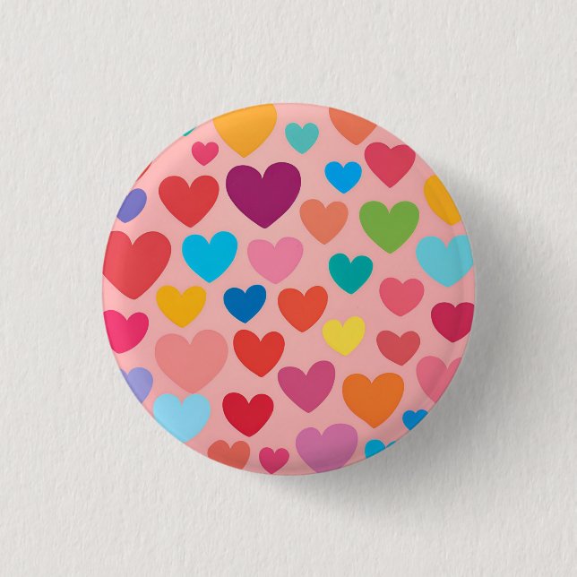Valentinstag Herz Button (Vorderseite)