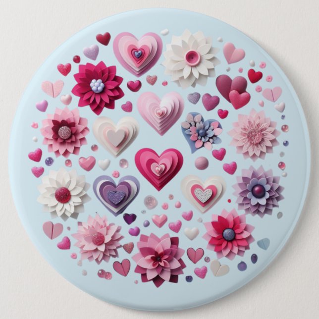 Valentinstag-Herz Button (Vorderseite)
