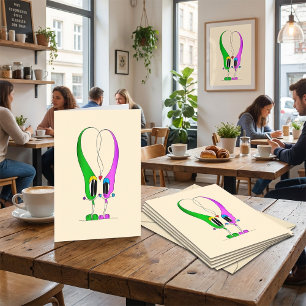 Valentinstag-Herz-Cartoon-Charakter Feiertagskarte