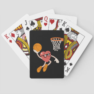 Valentinstag Herz Dunking Niedlicher Basketball Spielkarten