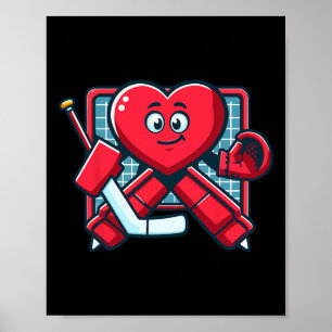 Valentinstag Herz Eishockey Torwart Spieler Poster