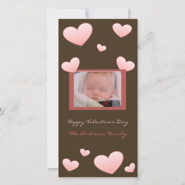 Valentinstag Herz Foto-Karte Feiertagskarte (Vorderseite)