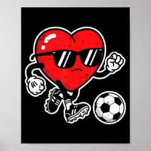 Valentinstag Herz Fußball Jungen Kinder Sie Poster