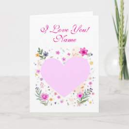 Valentinstag Herz gefaltete leere Grußkarte Karte