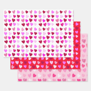 Valentinstag Herz Geschenkpapier Set