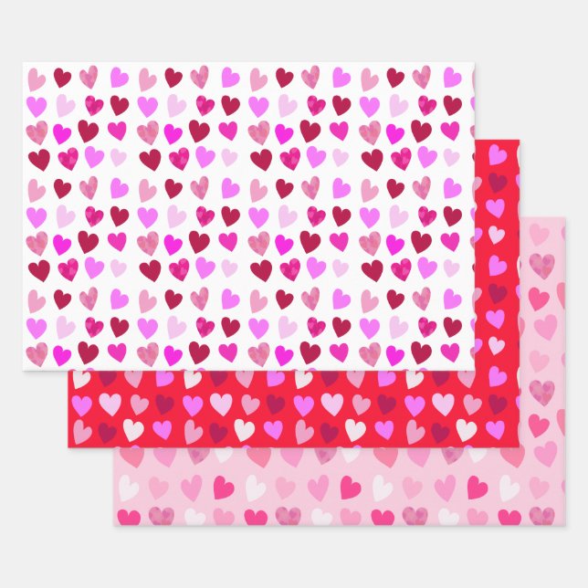 Valentinstag Herz Geschenkpapier Set (Set)