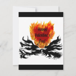 Valentinstag - Herz in Flammen Feiertagskarte