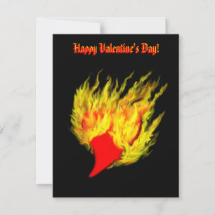 Valentinstag - Herz in Flammen Feiertagskarte