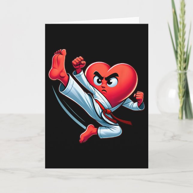 Valentinstag Herz Karate Kick Mma Taekwondo Mu Karte (Vorderseite)
