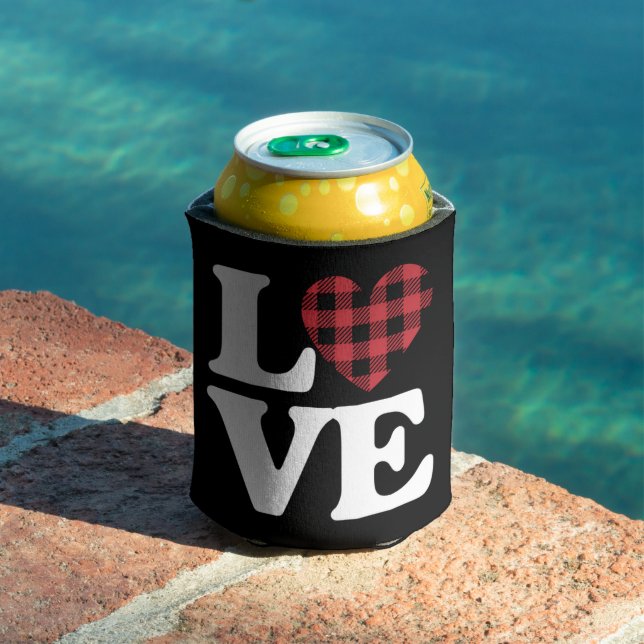 Valentinstag Herz Karierte Liebe Dosenkühler (In Situ Pool)
