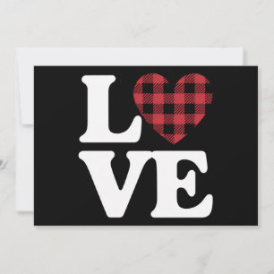 Valentinstag Herz Karierte Liebe Einladung