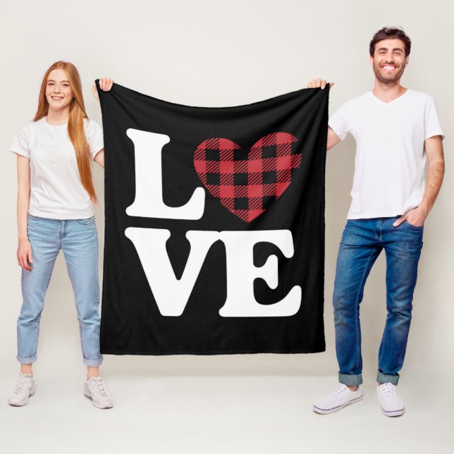 Valentinstag Herz Karierte Liebe Fleecedecke (Beispiel)