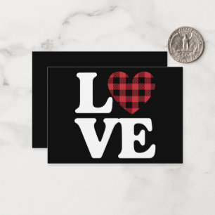 Valentinstag Herz Karierte Liebe Mitteilungskarte