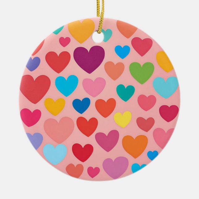 Valentinstag Herz Keramik Ornament (Vorne)