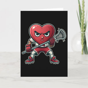 Valentinstag Herz Lacrosse-Team-Spieler  Karte