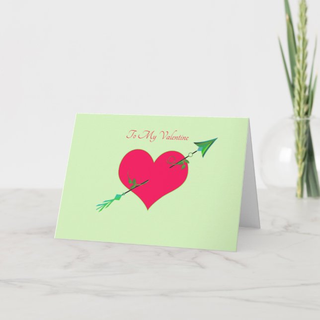 Valentinstag Herz mit Arrow Card Karte (Vorderseite)