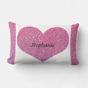 Valentinstag-Herz-Monogramm Roségold Glitter Kissen Für Draußen