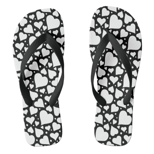 Valentinstag Herz Muster. Benutzerdefinierte BG Fa Flip Flops (Fußbett)