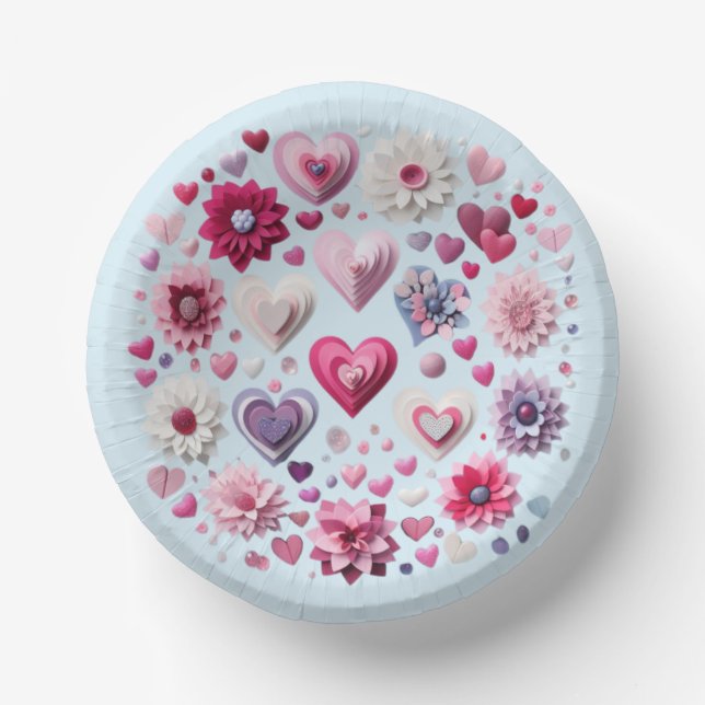 Valentinstag-Herz Pappteller (Vorderseite)