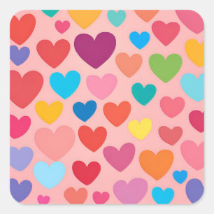 Valentinstag Herz Quadratischer Aufkleber