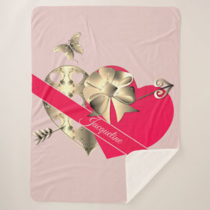 Valentinstag Herz Rosa Sherpa Blanket Sherpadecke
