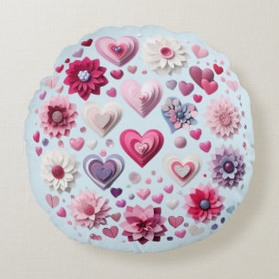 Valentinstag-Herz Rundes Kissen