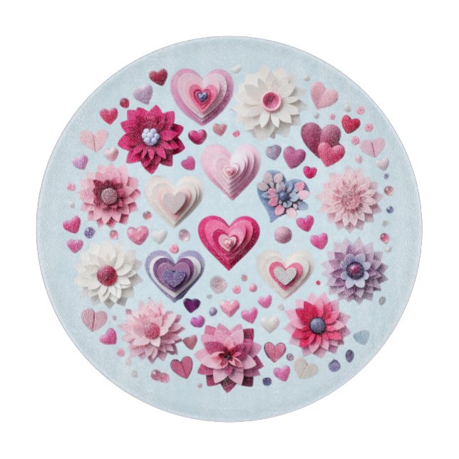 Valentinstag-Herz Schneidebrett (Vorderseite)