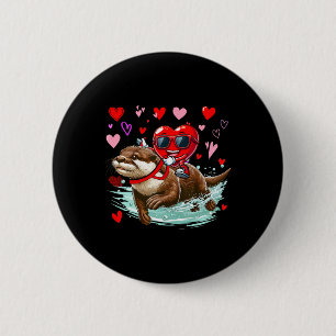 Valentinstag Herz Singles Reitotter Tier Button