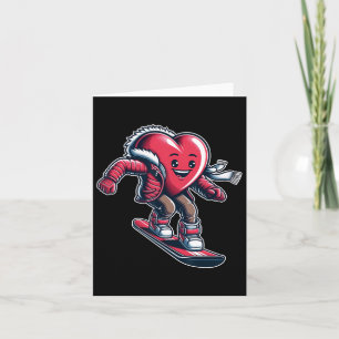 Valentinstag Herz Snowboarder Snowboarden Win Karte