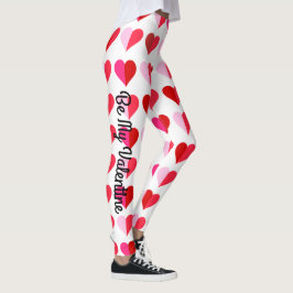 Valentinstag Herz Toss über ganz Rosa Niedlich Leggings