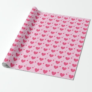 Valentinstag Herz-und Sternenmuster Geschenkpapier