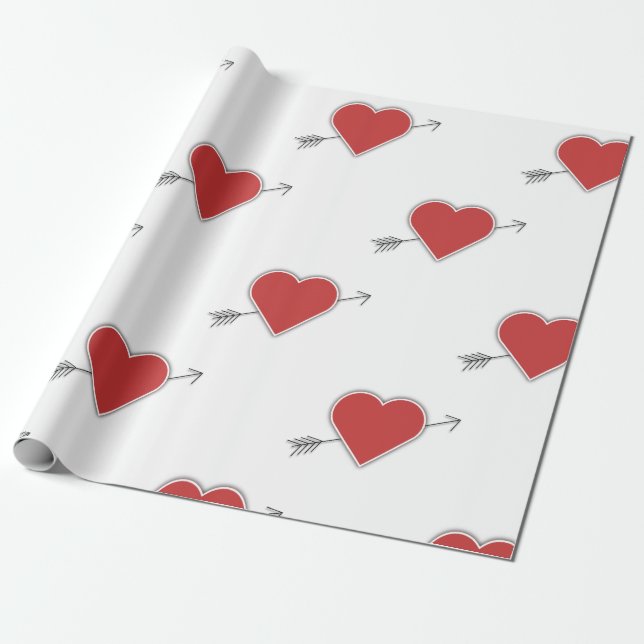 Valentinstag, Herz-Wrapping Paper Geschenkpapier (Ungerollt)