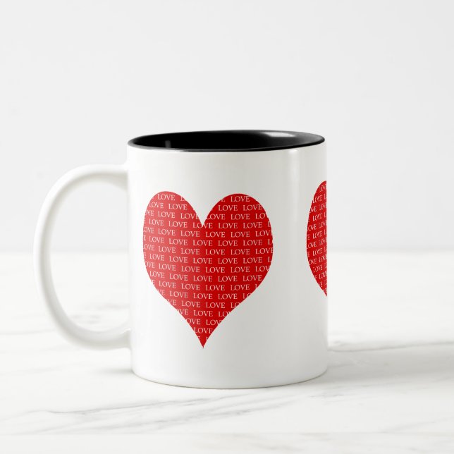 Valentinstag Herz Zweifarbige Tasse (Links)