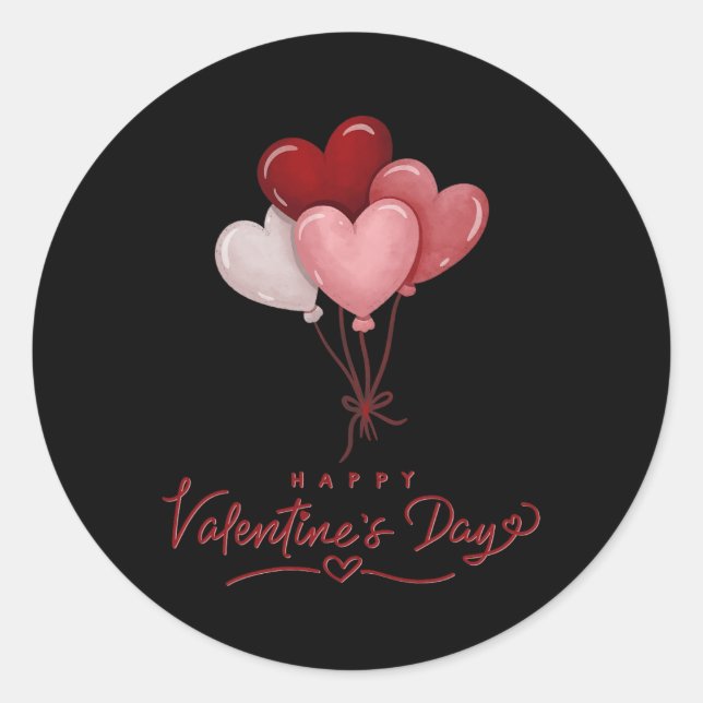 Valentinstag Herzballons  Runder Aufkleber (Vorderseite)