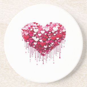 Valentinstag-Herzdesigns Spritzlack-Kunst Getränkeuntersetzer