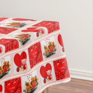 Valentinstag-Herzen-Collage-Tischdecke Tischdecke
