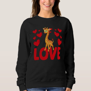 Valentinstag Herzen Liebe Giraffe Tier Frauen Sweatshirt