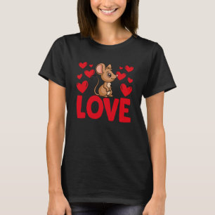 Valentinstag-Herzen-Liebe-Ratte-Tier-Frauen  1 T-Shirt