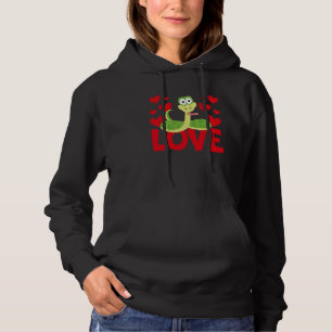 Valentinstag-Herzen-Liebe-Schlange-Tier-Frauen Hoodie