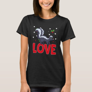Valentinstag-Herzen-Liebe-Stinktier-Tier-Frauen T-Shirt