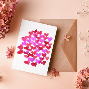 Valentinstag-Herzen - rosa und magenta Karte