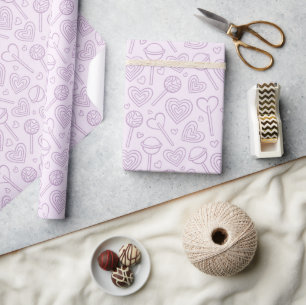 Valentinstag-Herzen Süßigkeiten Lutscher Preppy Fl Geschenkpapier