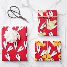 Valentinstag Herzenmuster Geschenkpapier Set