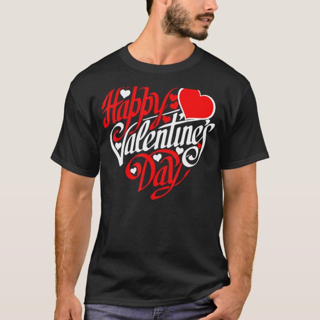 Valentinstag Herzform T-Shirt (Vorderseite)