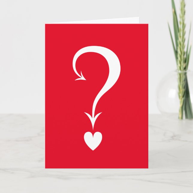 Valentinstag Herzfrage - Grußkarte Feiertagskarte (Vorderseite)