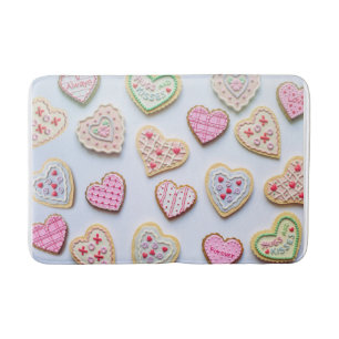 Valentinstag Herzkekse Badematte