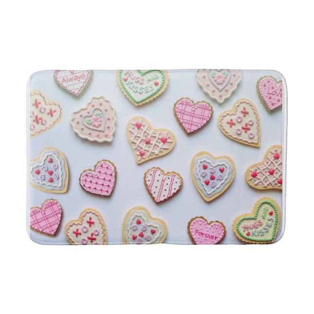Valentinstag Herzkekse Badematte (Vorderseite)