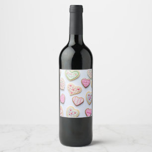 Valentinstag Herzkekse Weinetikett