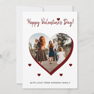 Valentinstag Herzklopfen Familienskript Foto Feiertagskarte