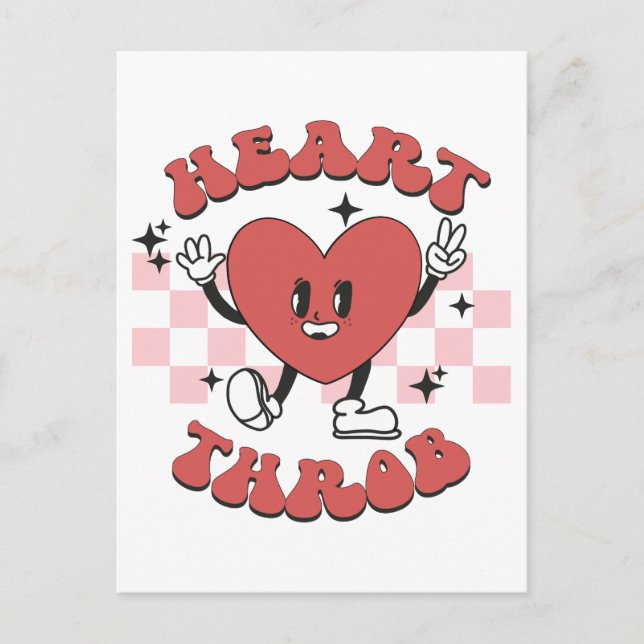 Valentinstag Herzklopfen Postkarte (Vorderseite)